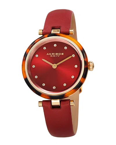 Akribos Xxiv Women's Leather Watch