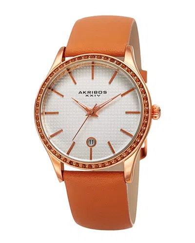 Akribos Xxiv Women's Leather Watch