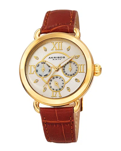 Akribos Xxiv Women's Leather Watch