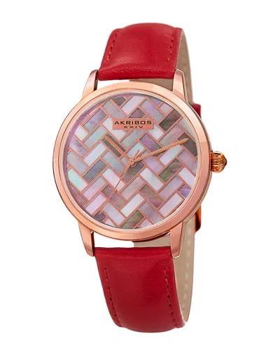 Akribos Xxiv Women's Leather Watch