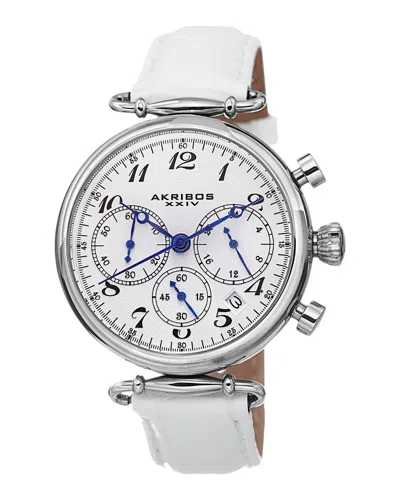 Akribos Xxiv Women's Leather Watch In Gray