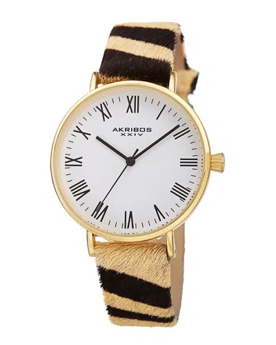 Akribos Xxiv Women's Leather Watch