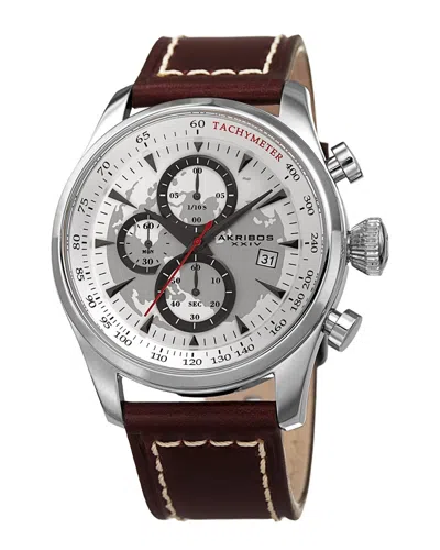 Akribos Xxiv Women's Leather Watch In Brown