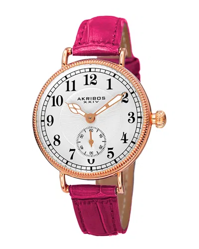 Akribos Xxiv Women's Leather Watch In Multicolor