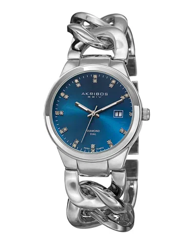 Akribos Xxiv Women's Metal Diamond Watch In Multicolor