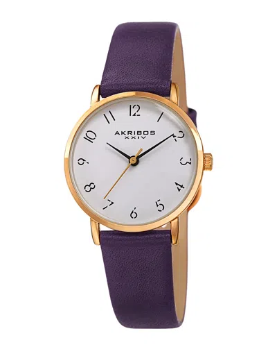 Akribos Xxiv Women's Oily Calf Leather Watch