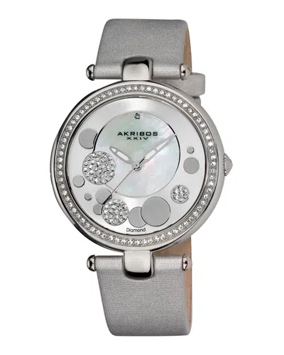 Akribos Xxiv Women's Satin Diamond Watch In Multicolor