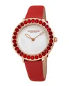 Akribos Xxiv Women's Satin Over Leather Watch