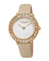 Akribos Xxiv Women's Satin Over Leather Watch