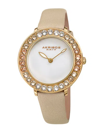 AKRIBOS XXIV AKRIBOS XXIV WOMEN'S SATIN OVER LEATHER WATCH
