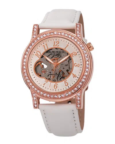AKRIBOS XXIV AKRIBOS XXIV WOMEN'S SATIN OVER LEATHER WATCH