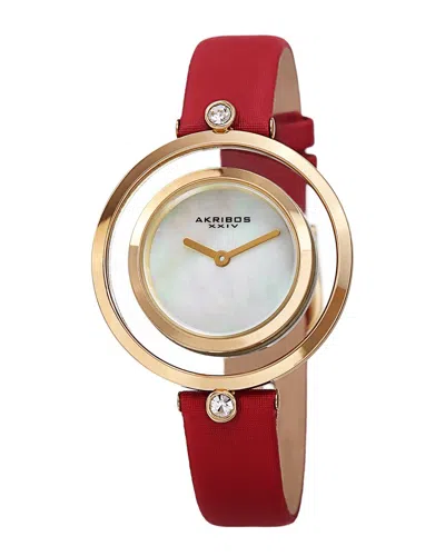 Akribos Xxiv Women's Satin Over Leather Watch No C