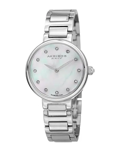 Akribos Xxiv Women's Stainless Steel Diamond Watch