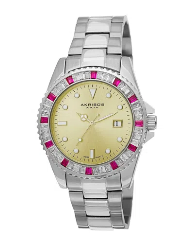 Akribos Xxiv Women's Stainless Steel Watch In Metallic