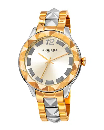 Akribos Xxiv Women's Stainless Steel Watch In Gold