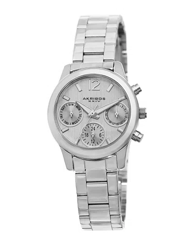 Akribos Xxiv Women's Stainless Steel Watch In Silver