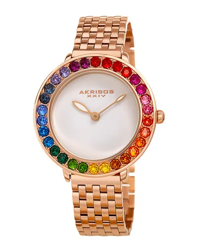 Akribos Xxiv Women's Stainless Steel Watch In Gold