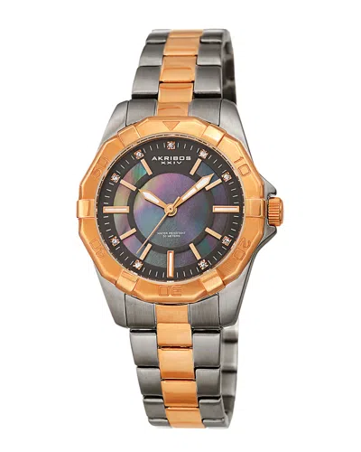 Akribos Xxiv Women's Stainless Steel Watch In Gold