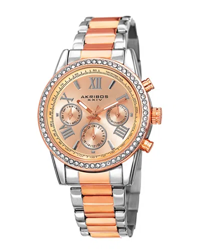 Akribos Xxiv Women's Stainless Steel Watch In Gold