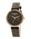 Akribos Xxiv Swarovski Crystal Fabrics Quartz Gold Dial Ladies Watch P50105