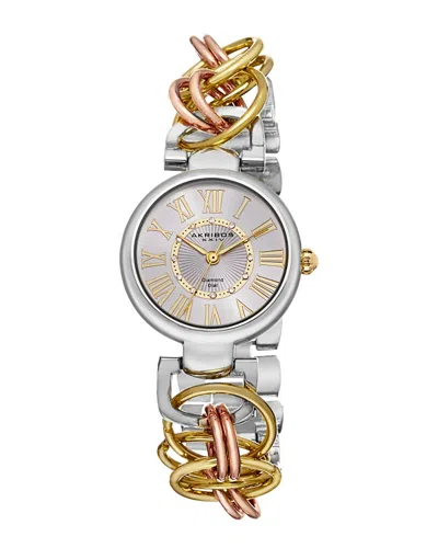 Akribos Xxiv Women's Ultimate Diamond Watch In Gold