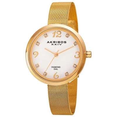Akribos Xxiv Women's Empire Diamond Watch In Gold