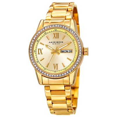 Akribos Xxiv Women's Casual Watch In Gold