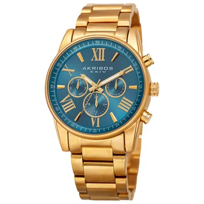 Akribos Xxiv Women's Stainless Steel Watch In Gold