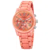Akribos Xxiv Women's Stainless Steel Porcelain Coated Watch In Pink