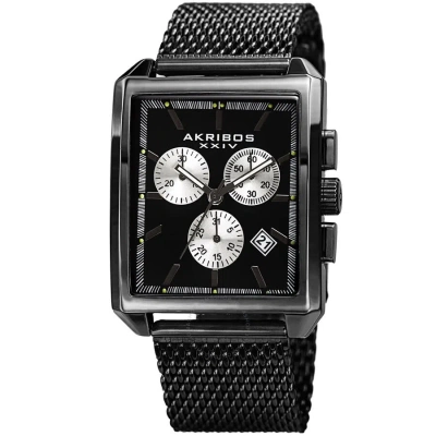 Akribos Xxiv Womens Casual Chronograph Quartz Black Dial Men's Watch P50154