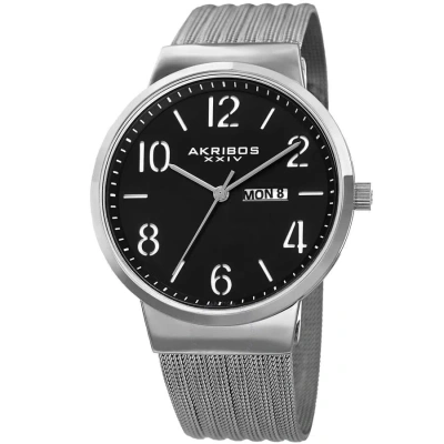 Akribos Xxiv Womens Casual Quartz Black Dial Men's Watch P50182 In Gray