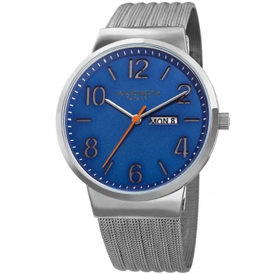 Akribos Xxiv Womens Casual Quartz Blue Dial Men's Watch P50183 In Metallic