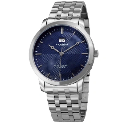 Akribos Xxiv Womens Casual Quartz Blue Dial Men's Watch P50185 In White