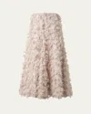 Akris 3-d Jacquard Wool Midi Skirt In Greige