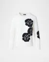 Akris 3d Anemone Cashmere-silk Crewneck Sweater