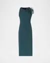 Akris 3d Anemone Flower Silk Crepe Sheath Dress