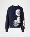 Akris 3d Anemone Intarsia Cashmere-silk Sweater