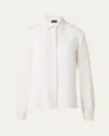 Akris 3d Organza Anemone Swarovski Silk Crepe Blouse