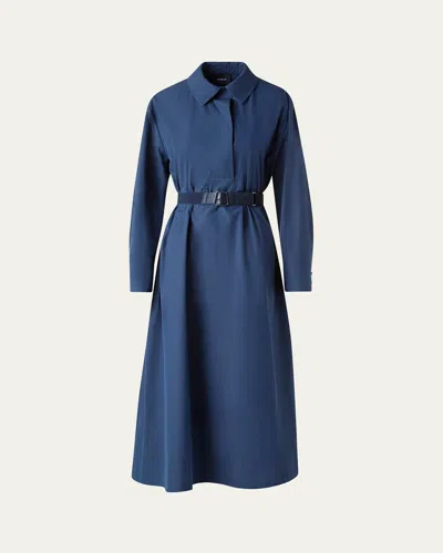 AKRIS A-LINE POPLIN MIDI DRESS