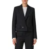 Akris Adele Pinstripe Double-breasted Short Jacket In Multi