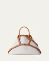 Akris Ai Canvas & Leather Tote Bag In Stucco Cuoio