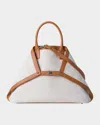 Akris Ai Canvas & Leather Tote Bag In Stucco Cuoio