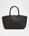 Akris Ai Little Check Braided Leather Top-handle Bag In 009 Black