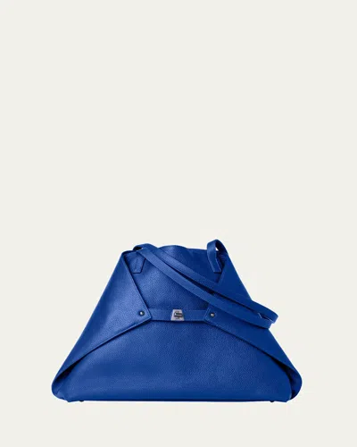 Akris Ai Medium Calf Leather Shoulder Bag In Ocean