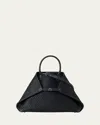 Akris Ai Medium Chevron Leather Tote Bag In Black
