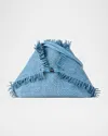 Akris Medium Ai Fringed Woven Denim Convertible Tote In Gray