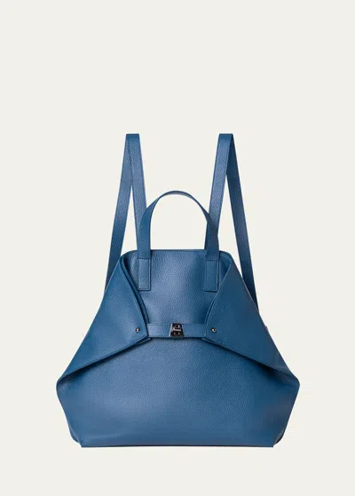 Akris Ai Medium Leather Backpack In Blue