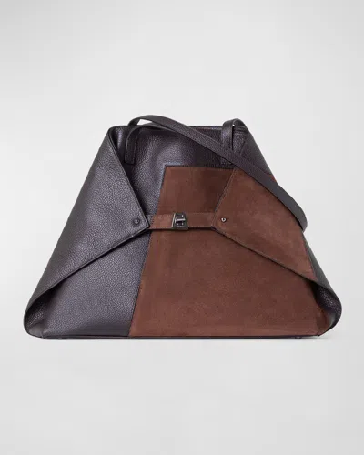 AKRIS AI MEDIUM PATCHWORK LEATHER TOTE BAG