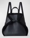 Akris Ai Medium Sheep Shearling And Leather Backpack In Black