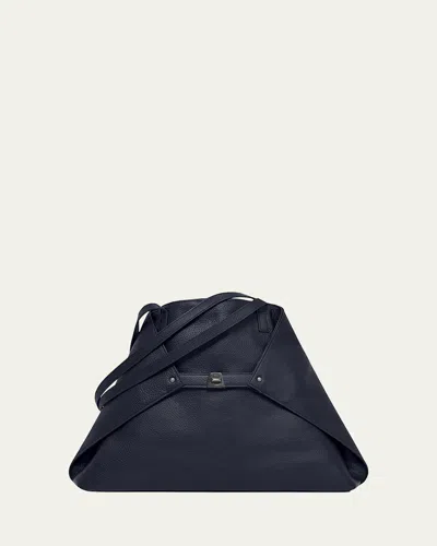 Akris Ai Medium Soft Leather Shoulder Bag In Navy